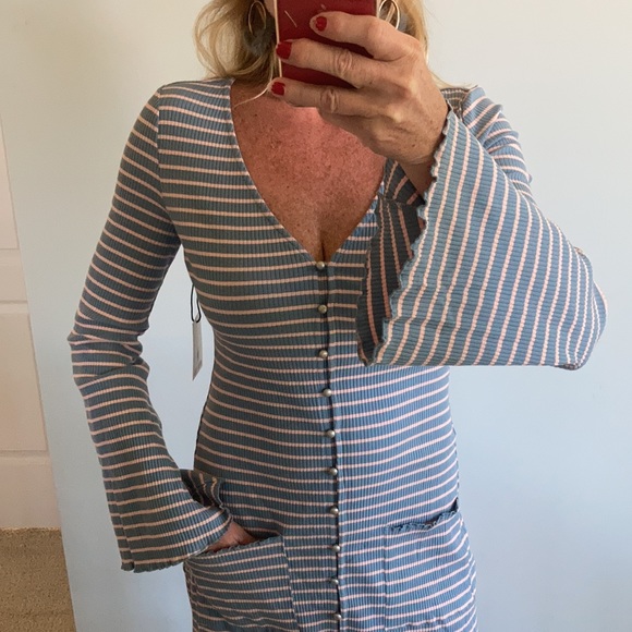 Blue & Pink Stripe Mini Dress - Picture 7 of 11